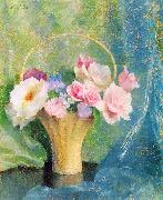 Hills, Laura Coombs Basket of Flowers china oil painting artist